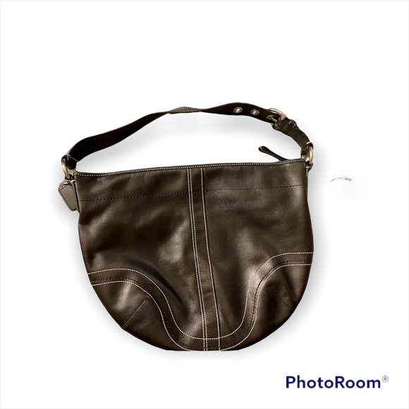 Coach Black Pebbled Leather Hobo Handbag - Picture 2 of 5